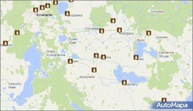 mapa Boćwinka gmina Kruklanki, Boćwinka gmina Kruklanki na mapie Targeo