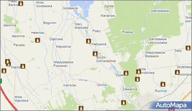 mapa Boczki Domaradzkie, Boczki Domaradzkie na mapie Targeo