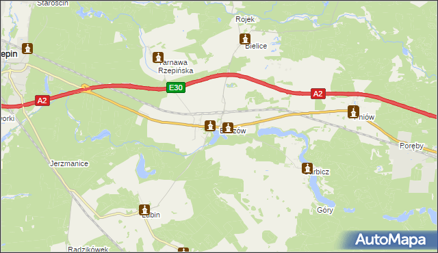 mapa Boczów gmina Torzym, Boczów gmina Torzym na mapie Targeo