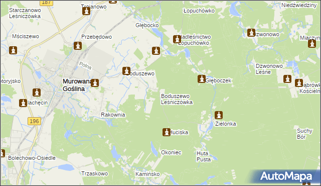 mapa Boduszewo Leśniczówka, Boduszewo Leśniczówka na mapie Targeo