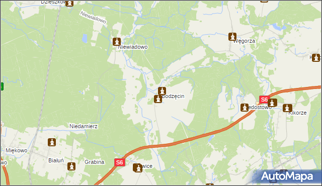 mapa Bodzęcin, Bodzęcin na mapie Targeo