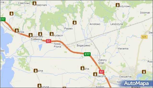 mapa Bogaczewo gmina Elbląg, Bogaczewo gmina Elbląg na mapie Targeo