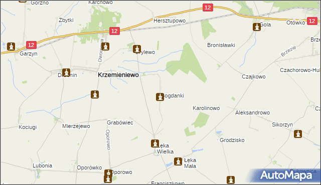 mapa Bogdanki gmina Poniec, Bogdanki gmina Poniec na mapie Targeo