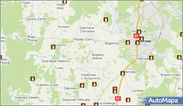 mapa Bogdany Wielkie, Bogdany Wielkie na mapie Targeo