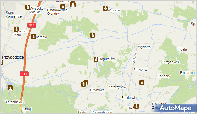 mapa Bogufałów, Bogufałów na mapie Targeo