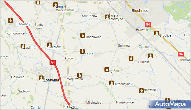 mapa Bogusławice gmina Siechnice, Bogusławice gmina Siechnice na mapie Targeo