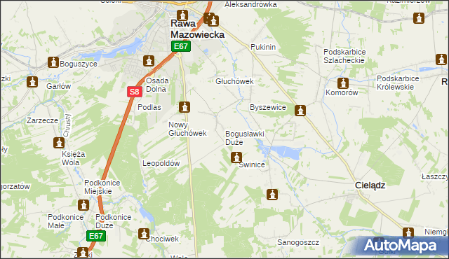 mapa Bogusławki Duże, Bogusławki Duże na mapie Targeo