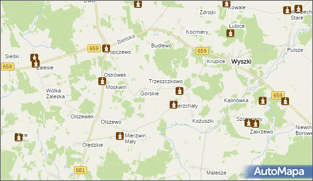 mapa Bogusze gmina Wyszki, Bogusze gmina Wyszki na mapie Targeo