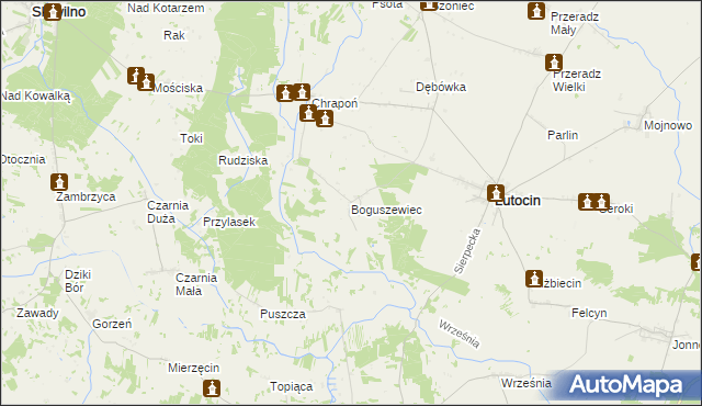 mapa Boguszewiec, Boguszewiec na mapie Targeo