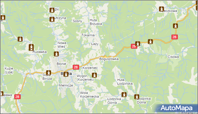 mapa Boguszówka gmina Bircza, Boguszówka gmina Bircza na mapie Targeo