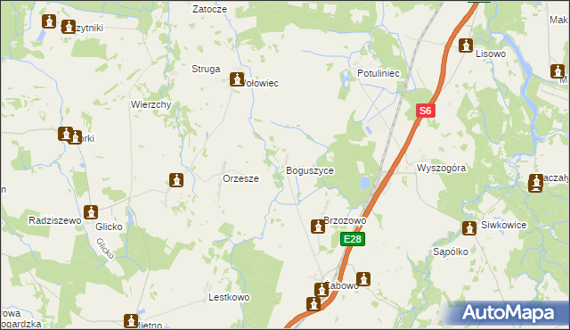 mapa Boguszyce gmina Nowogard, Boguszyce gmina Nowogard na mapie Targeo