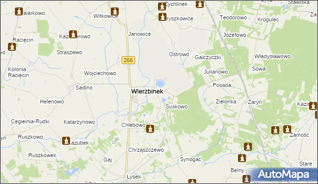 mapa Boguszyce gmina Wierzbinek, Boguszyce gmina Wierzbinek na mapie Targeo