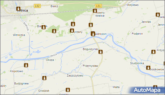 mapa Boguszyniec gmina Witnica, Boguszyniec gmina Witnica na mapie Targeo