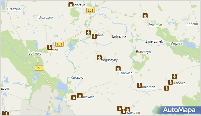 mapa Boguszyny, Boguszyny na mapie Targeo