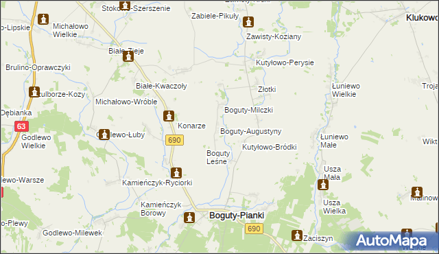 mapa Boguty-Augustyny, Boguty-Augustyny na mapie Targeo