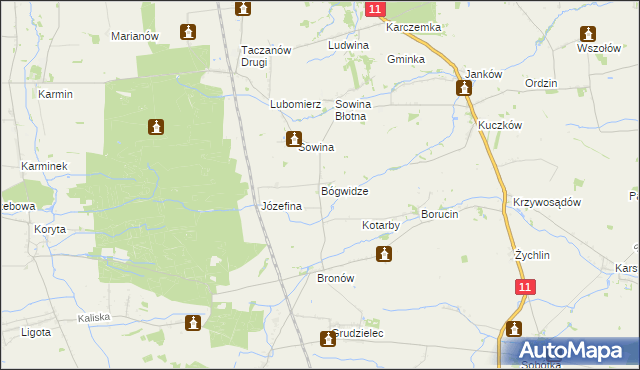 mapa Bógwidze, Bógwidze na mapie Targeo