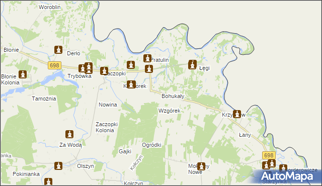 mapa Bohukały, Bohukały na mapie Targeo