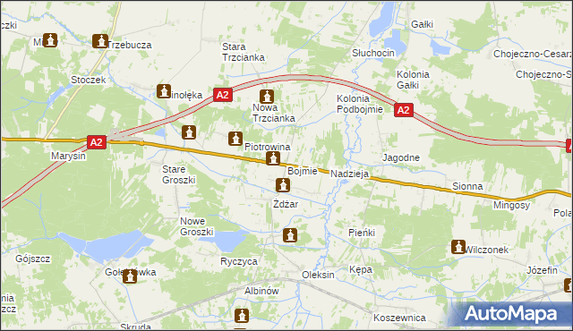 mapa Bojmie, Bojmie na mapie Targeo