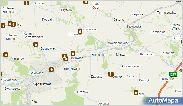 mapa Boleścice, Boleścice na mapie Targeo