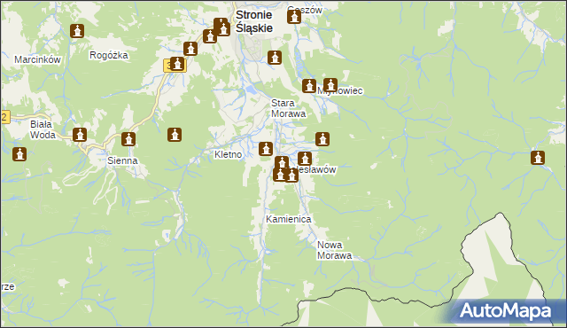 mapa Bolesławów gmina Stronie Śląskie, Bolesławów gmina Stronie Śląskie na mapie Targeo