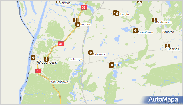mapa Bolkowice gmina Widuchowa, Bolkowice gmina Widuchowa na mapie Targeo