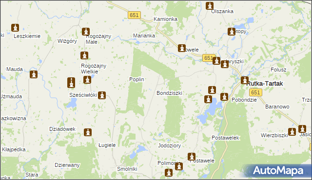 mapa Bondziszki, Bondziszki na mapie Targeo