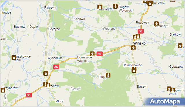 mapa Boraszyce Małe, Boraszyce Małe na mapie Targeo