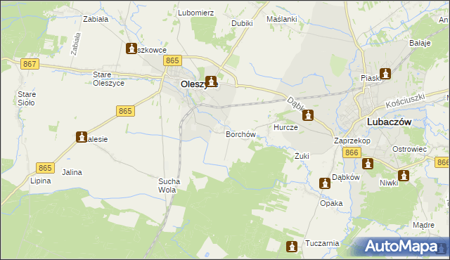 mapa Borchów, Borchów na mapie Targeo