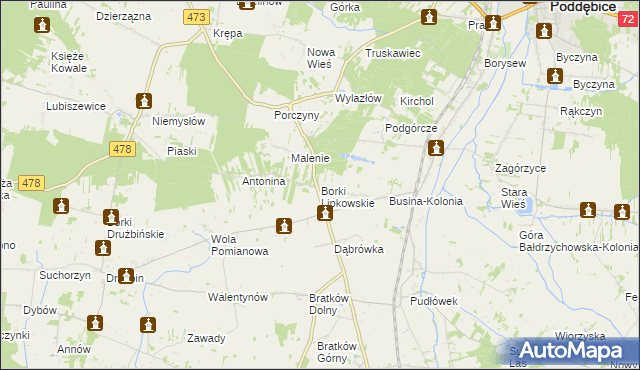 mapa Borki Lipkowskie, Borki Lipkowskie na mapie Targeo