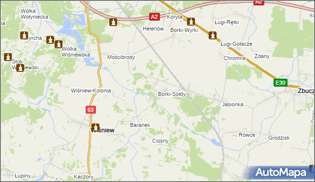 mapa Borki-Sołdy, Borki-Sołdy na mapie Targeo