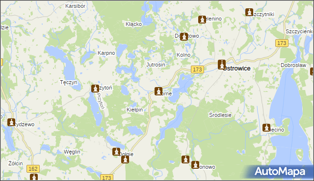 mapa Borne gmina Ostrowice, Borne gmina Ostrowice na mapie Targeo