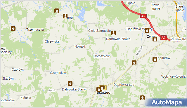 mapa Boroszków, Boroszków na mapie Targeo