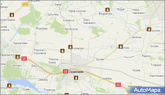 mapa Borów gmina Opatówek, Borów gmina Opatówek na mapie Targeo