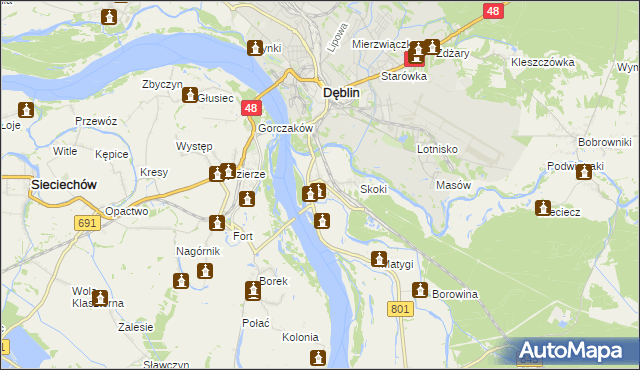 mapa Borowa gmina Puławy, Borowa gmina Puławy na mapie Targeo