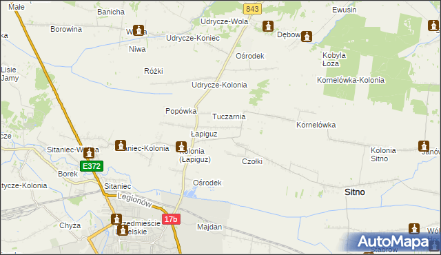 mapa Borowina Sitaniecka, Borowina Sitaniecka na mapie Targeo