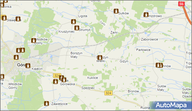 mapa Borszyn Wielki, Borszyn Wielki na mapie Targeo