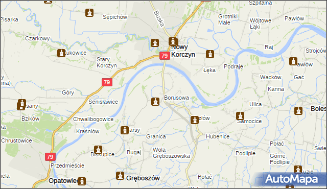 mapa Borusowa, Borusowa na mapie Targeo