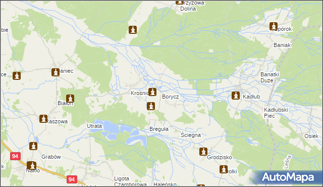 mapa Borycz, Borycz na mapie Targeo