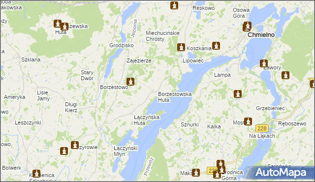 mapa Borzestowska Huta, Borzestowska Huta na mapie Targeo