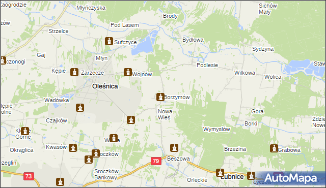 mapa Borzymów, Borzymów na mapie Targeo