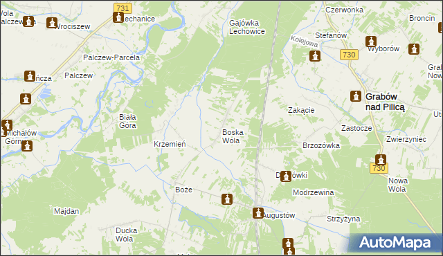 mapa Boska Wola, Boska Wola na mapie Targeo