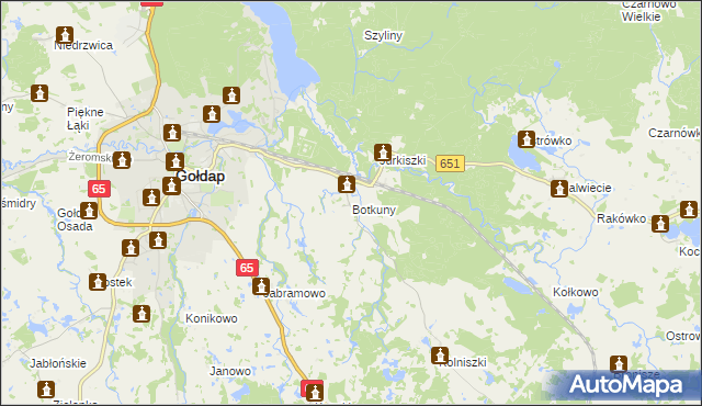 mapa Botkuny, Botkuny na mapie Targeo