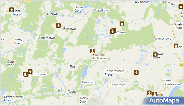 mapa Bożepole Królewskie, Bożepole Królewskie na mapie Targeo