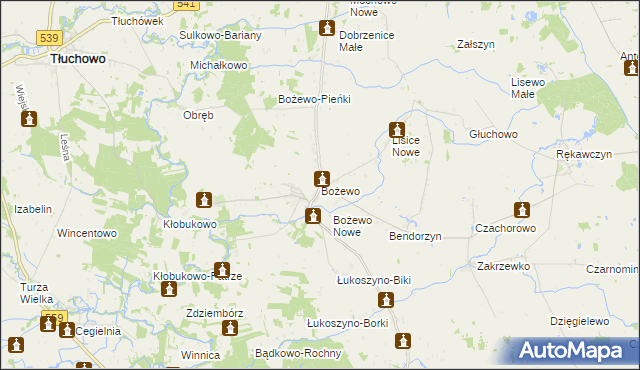 mapa Bożewo gmina Mochowo, Bożewo gmina Mochowo na mapie Targeo