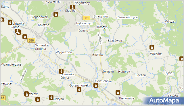 mapa Bożków, Bożków na mapie Targeo