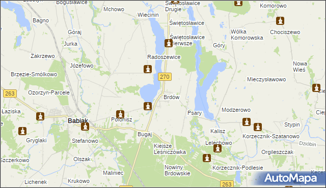 mapa Brdów, Brdów na mapie Targeo