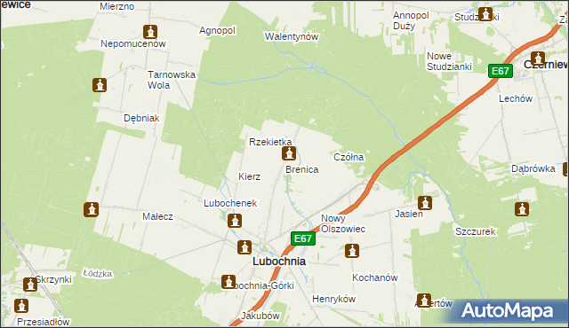 mapa Brenica, Brenica na mapie Targeo