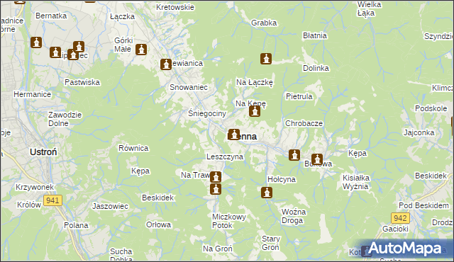 mapa Brenna, Brenna na mapie Targeo