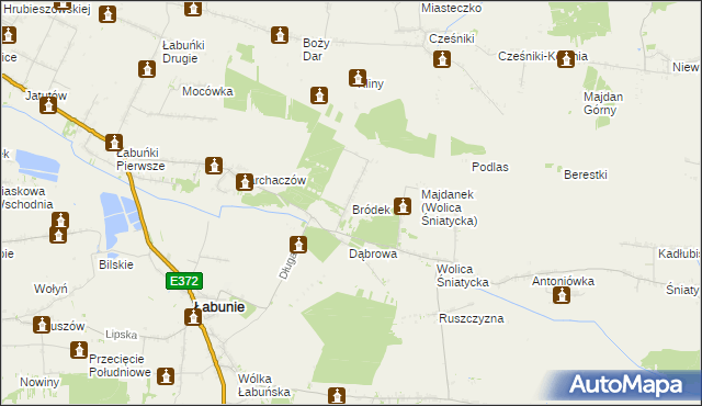 mapa Bródek, Bródek na mapie Targeo