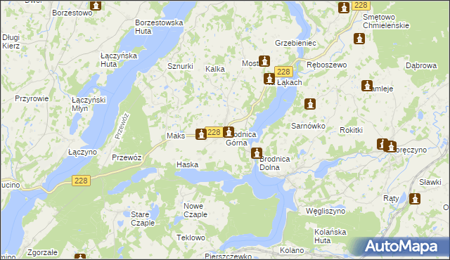 mapa Brodnica Górna, Brodnica Górna na mapie Targeo